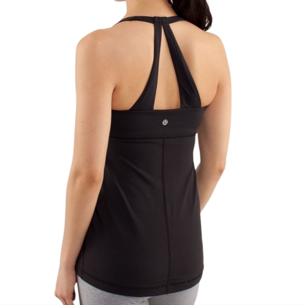 Lululemon Scoop Me Up Tank Women 6 Black Stretchy Workout - Picture 3 of 8